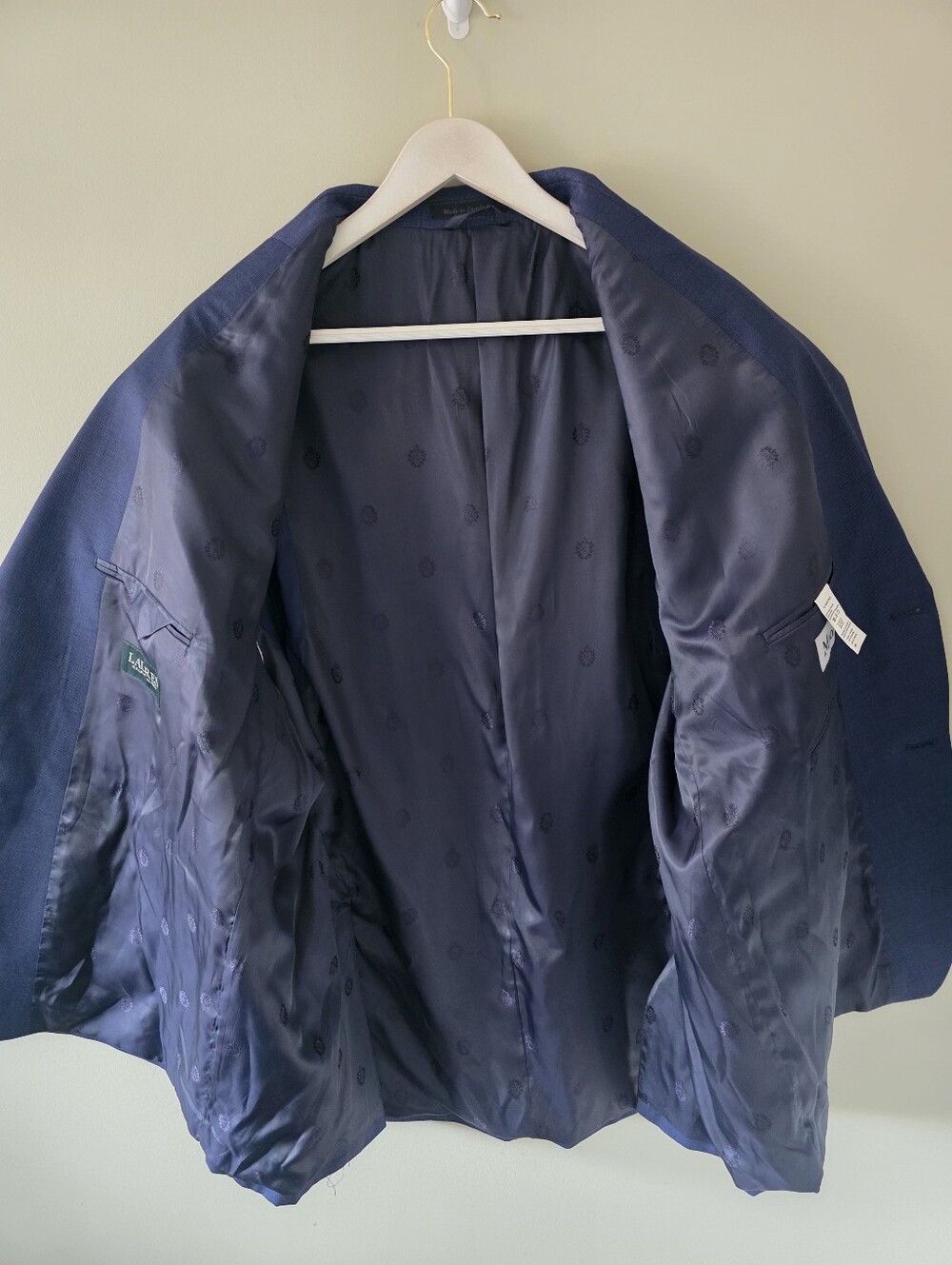 NWOT Lauren Ralph Lauren Navy Textured Weave Wool Blazer Size 48R Old Money - Picture 14 of 16